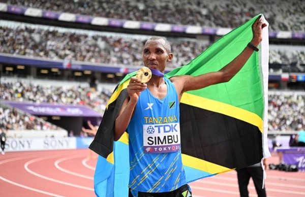 Simbu clinches Tanzania's 1st -ever WC gold with marathon victory in Tokyo Simbu clinches Tanzania's 1st -ever WC gold with marathon victory in Tokyo