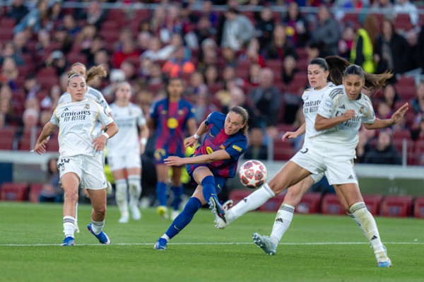 Barca thrash Real to reach Women's Champions League semis Barca thrash Real to reach Women's Champions League semis